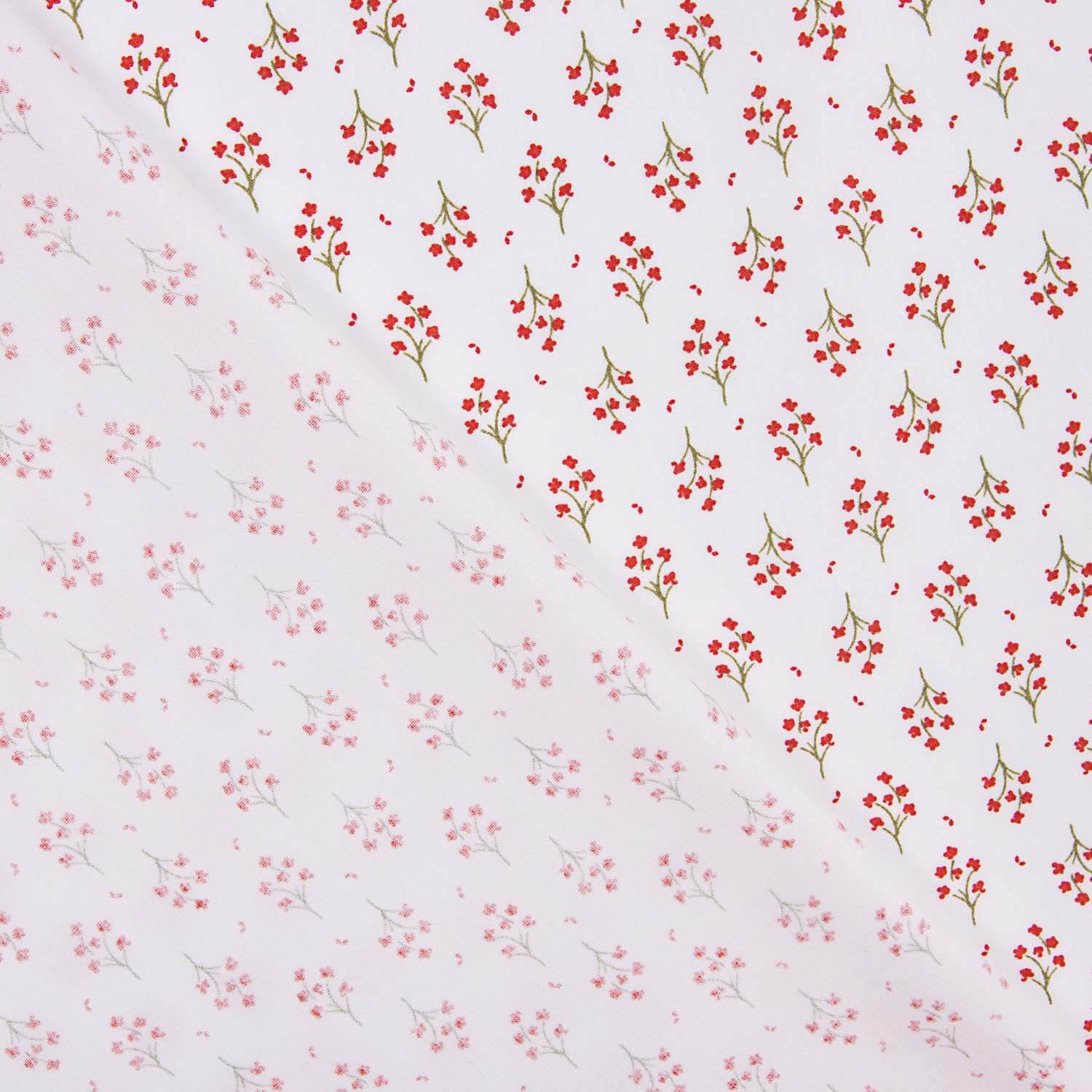 Organic Cotton Poplin with Red Bouquet Print - Ribes y Casals