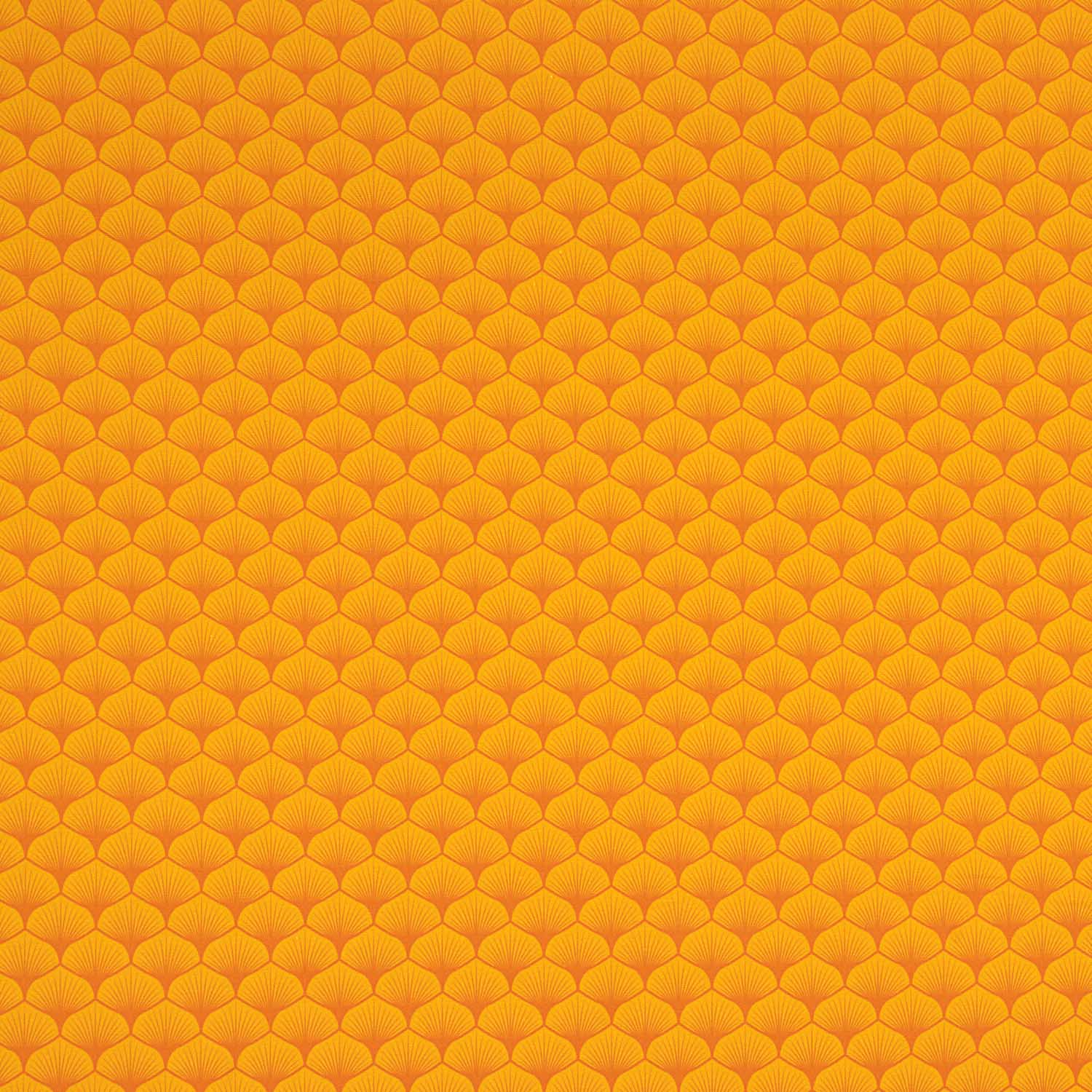 Orange Fan-Printed Cotton Poplin - Ribes y Casals