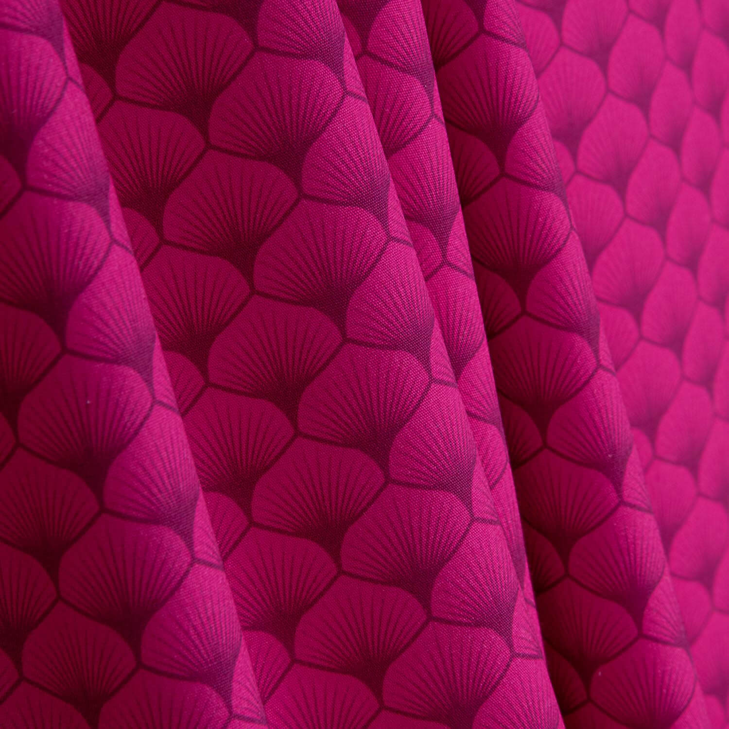 Fuchsia Fan-Printed Cotton Poplin - Ribes y Casals