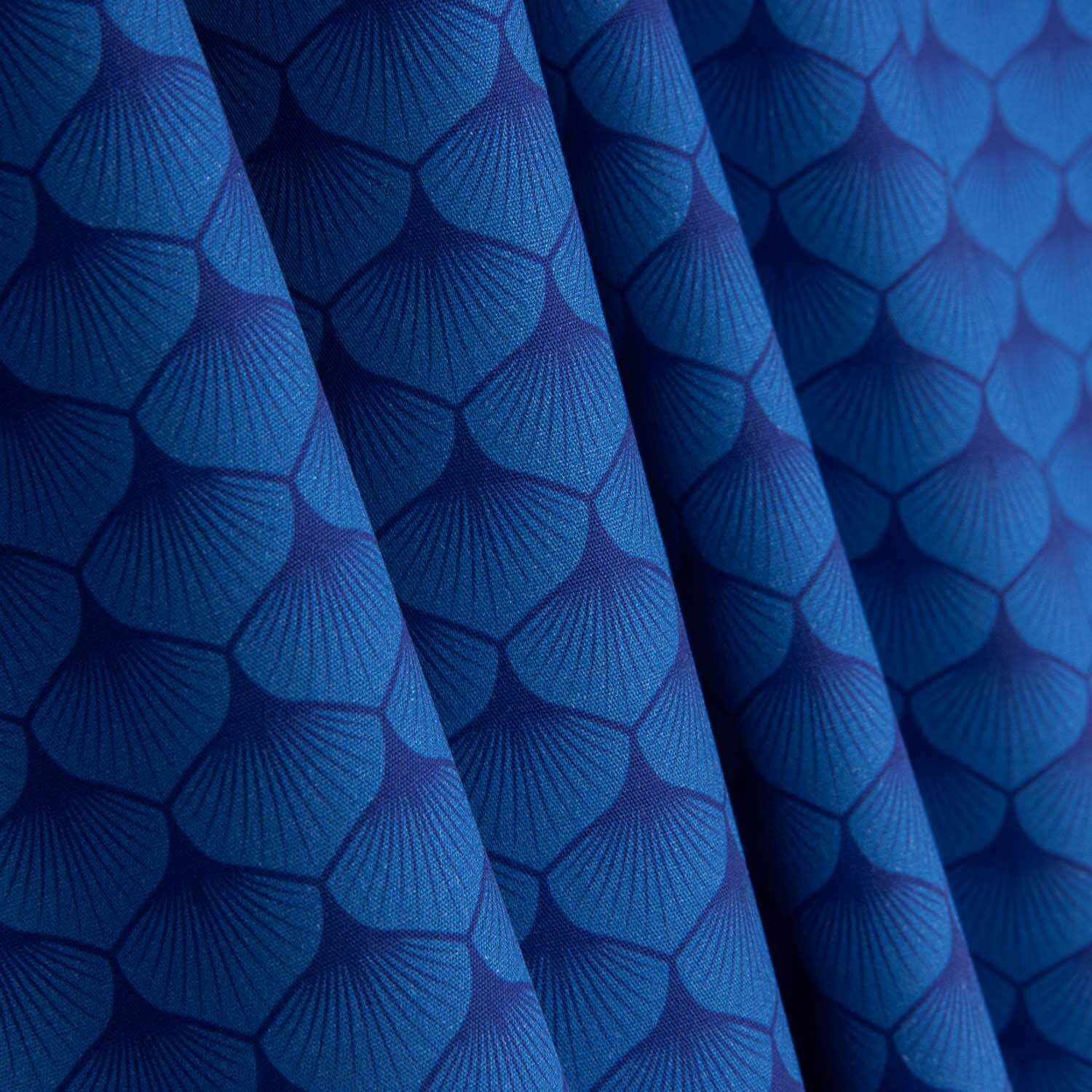 Blue Fan-Printed Cotton Poplin - Ribes y Casals