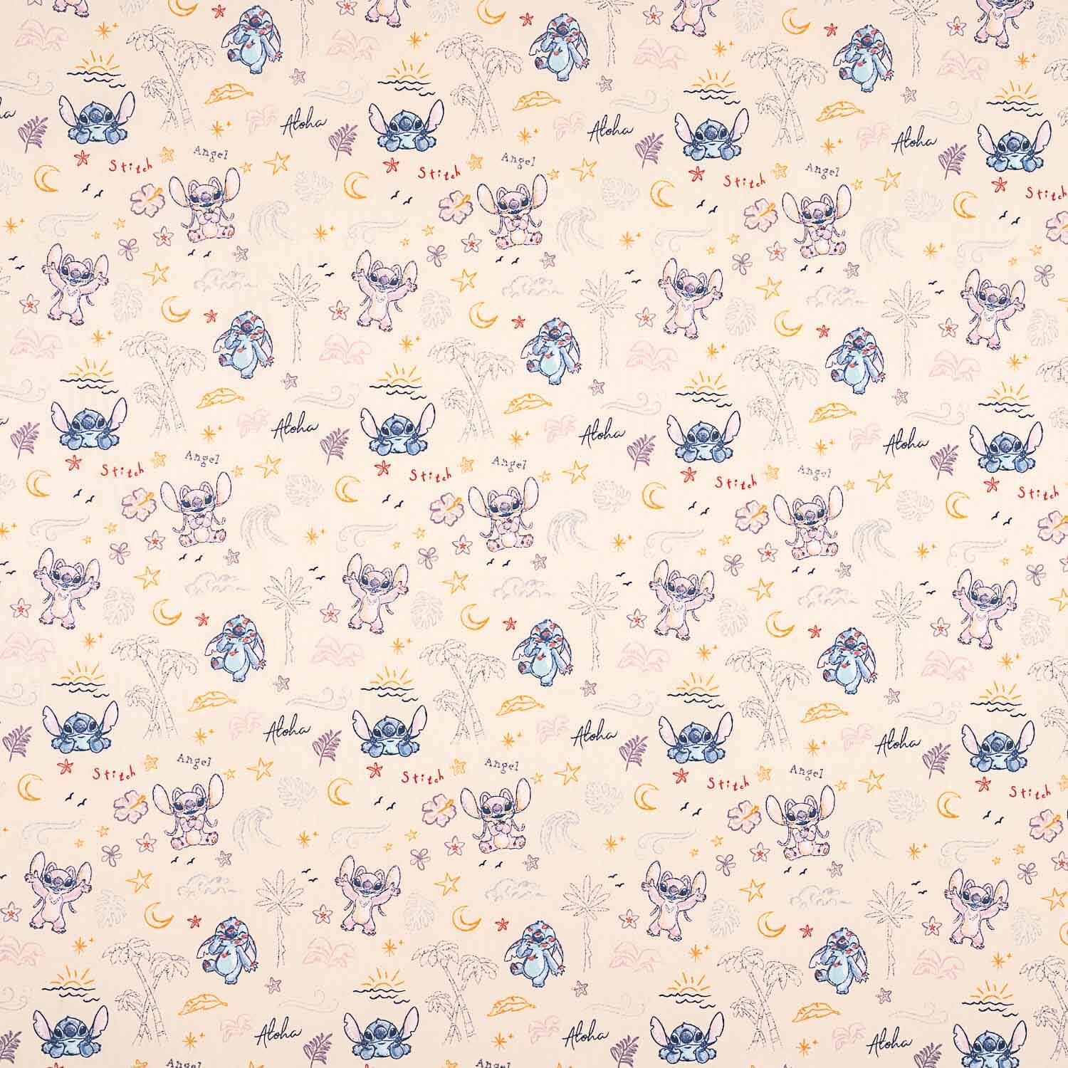 Stitch y Angel Printed Cotton Poplin - Ribes y Casals