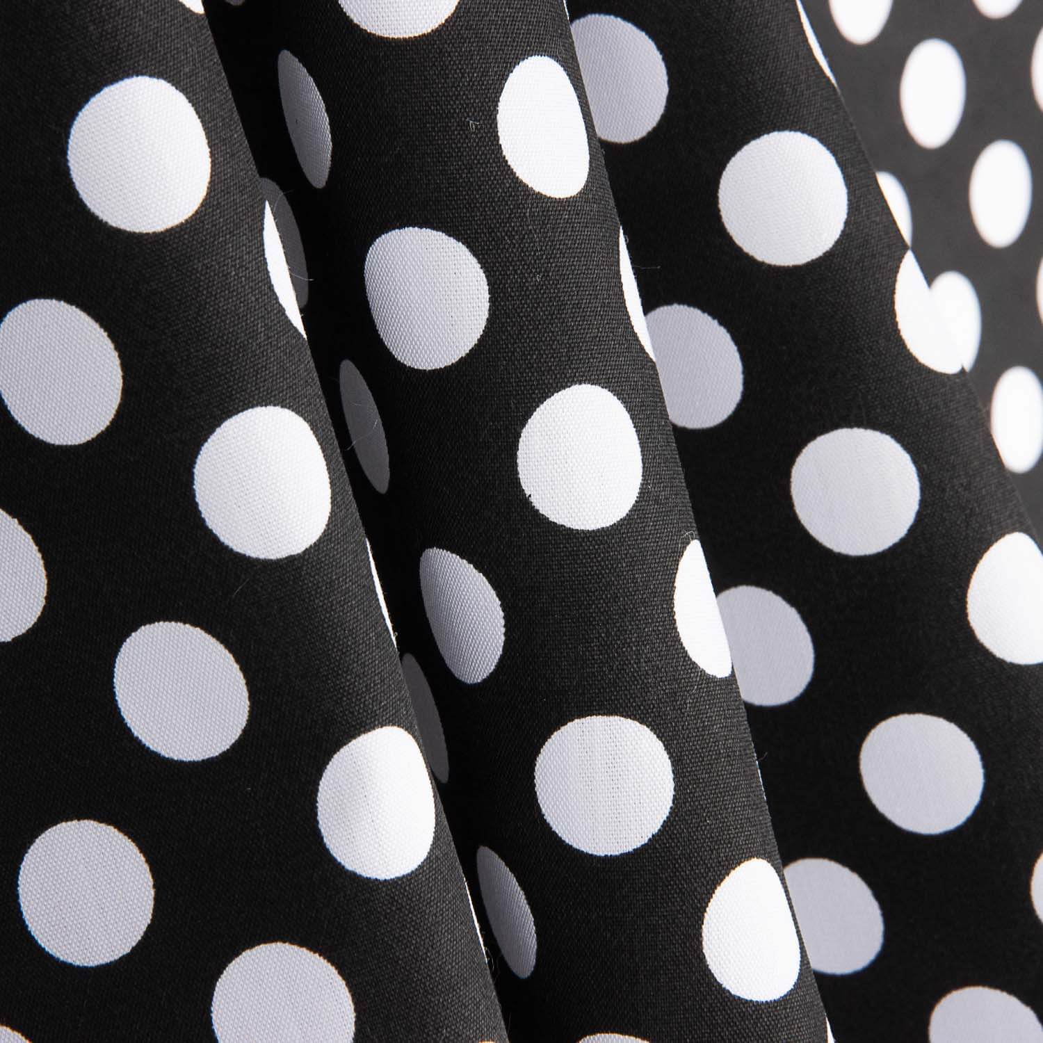 Dotted Flamenco Poplin Black Background 15mm - Ribes y Casals