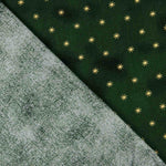 Christmas Poplin Gold Stars in Green - Ribes y Casals
