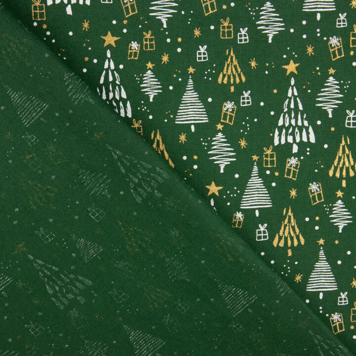 Green Christmas Forest Printed Poplin - Ribes y Casals