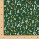 Green Christmas Forest Printed Poplin - Ribes y Casals