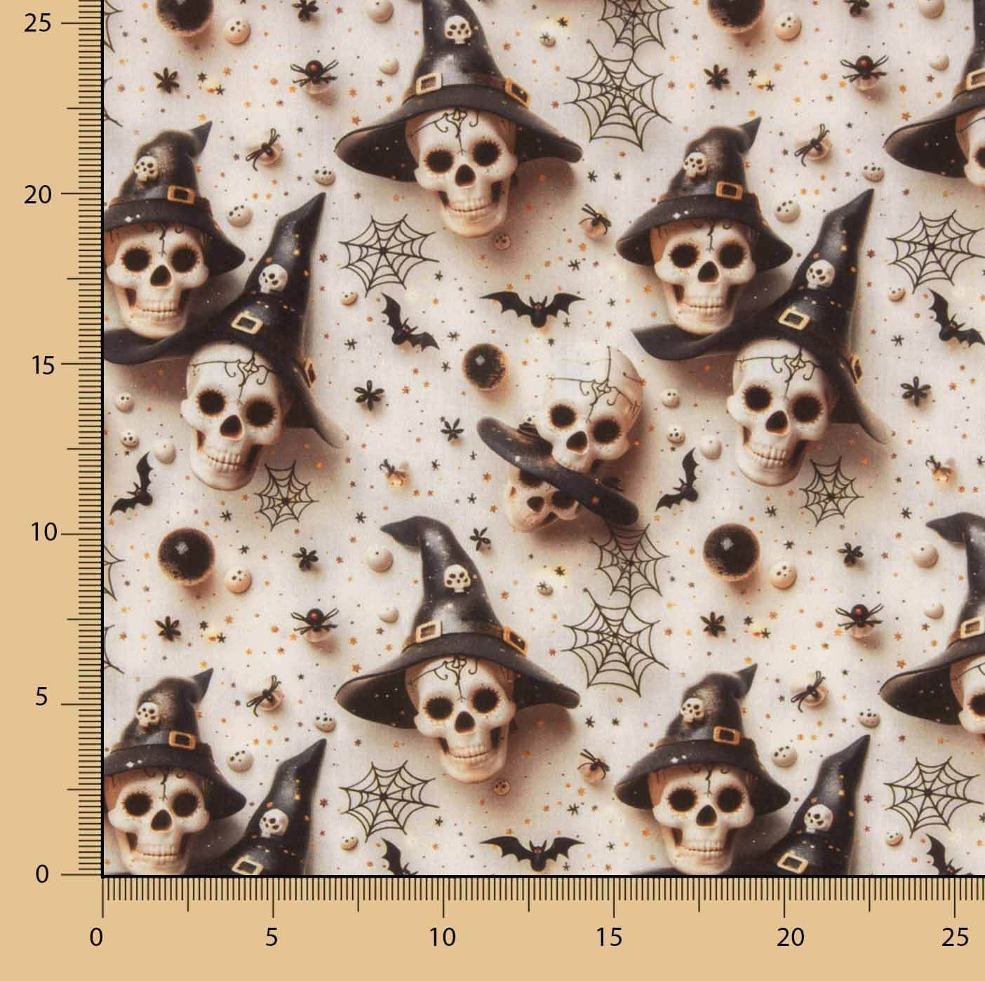 Halloween skull printed poplin - Ribes y Casals