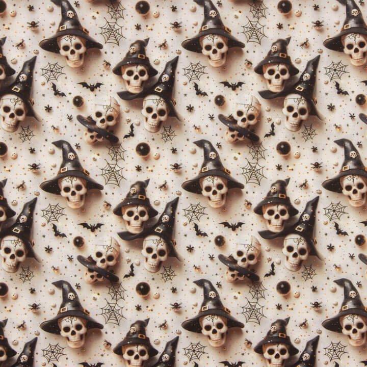 Halloween skull printed poplin - Ribes y Casals