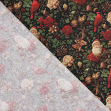 Christmas-themed printed poplin featuring Father Christmas and cardinals - Ribes y Casals