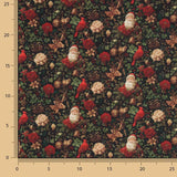 Christmas-themed printed poplin featuring Father Christmas and cardinals - Ribes y Casals