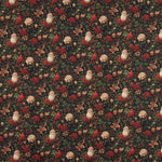 Christmas-themed printed poplin featuring Father Christmas and cardinals - Ribes y Casals