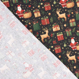 Christmas-Printed Poplin: Father Christmas and Reindeer - Ribes y Casals