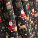 Christmas-Printed Poplin: Father Christmas and Reindeer - Ribes y Casals