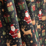 Christmas-Printed Poplin: Father Christmas and Reindeer - Ribes y Casals