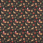 Christmas-Printed Poplin: Father Christmas and Reindeer - Ribes y Casals