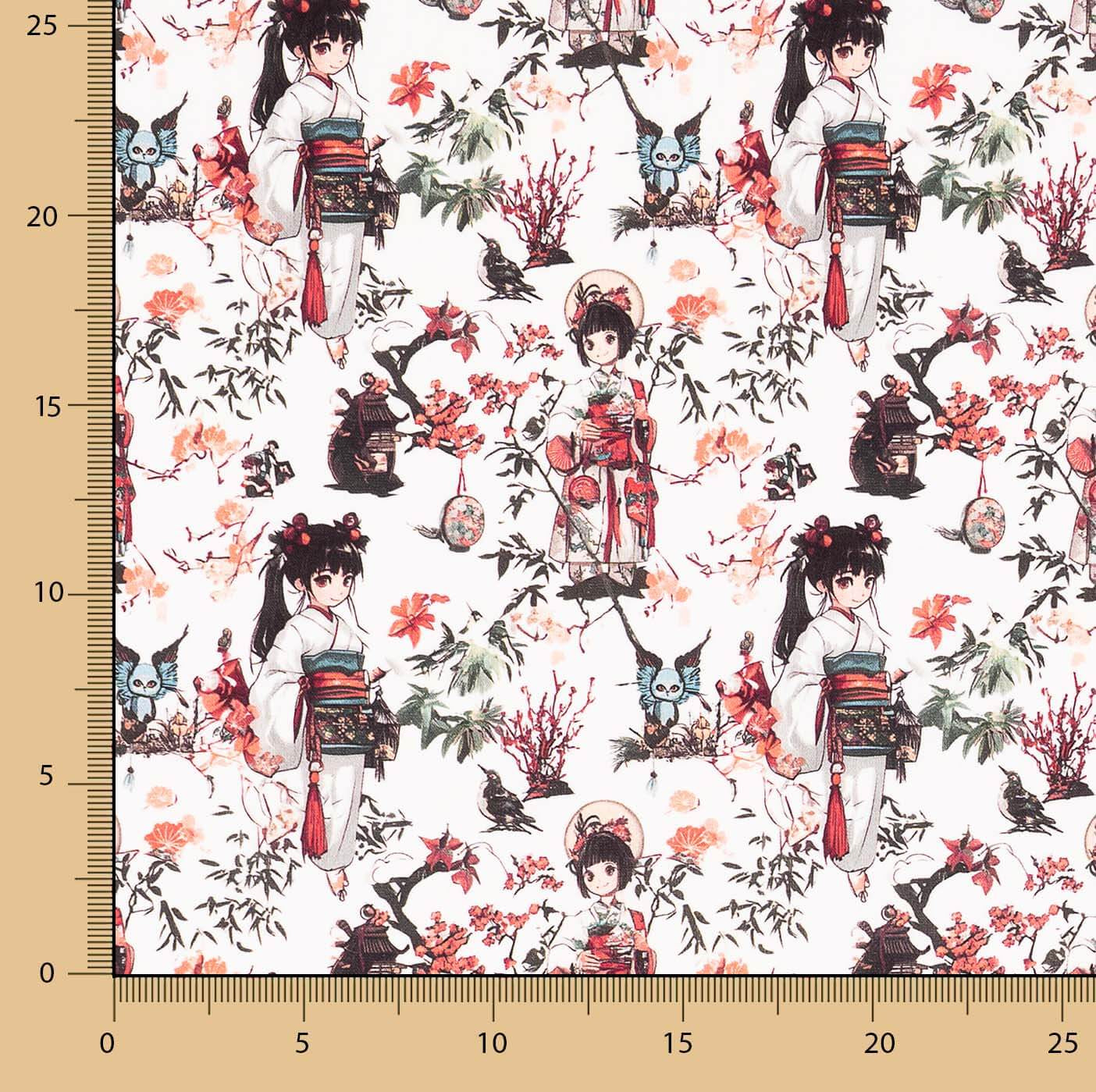 Japanese Geisha Print Cotton Poplin - Ribes y Casals