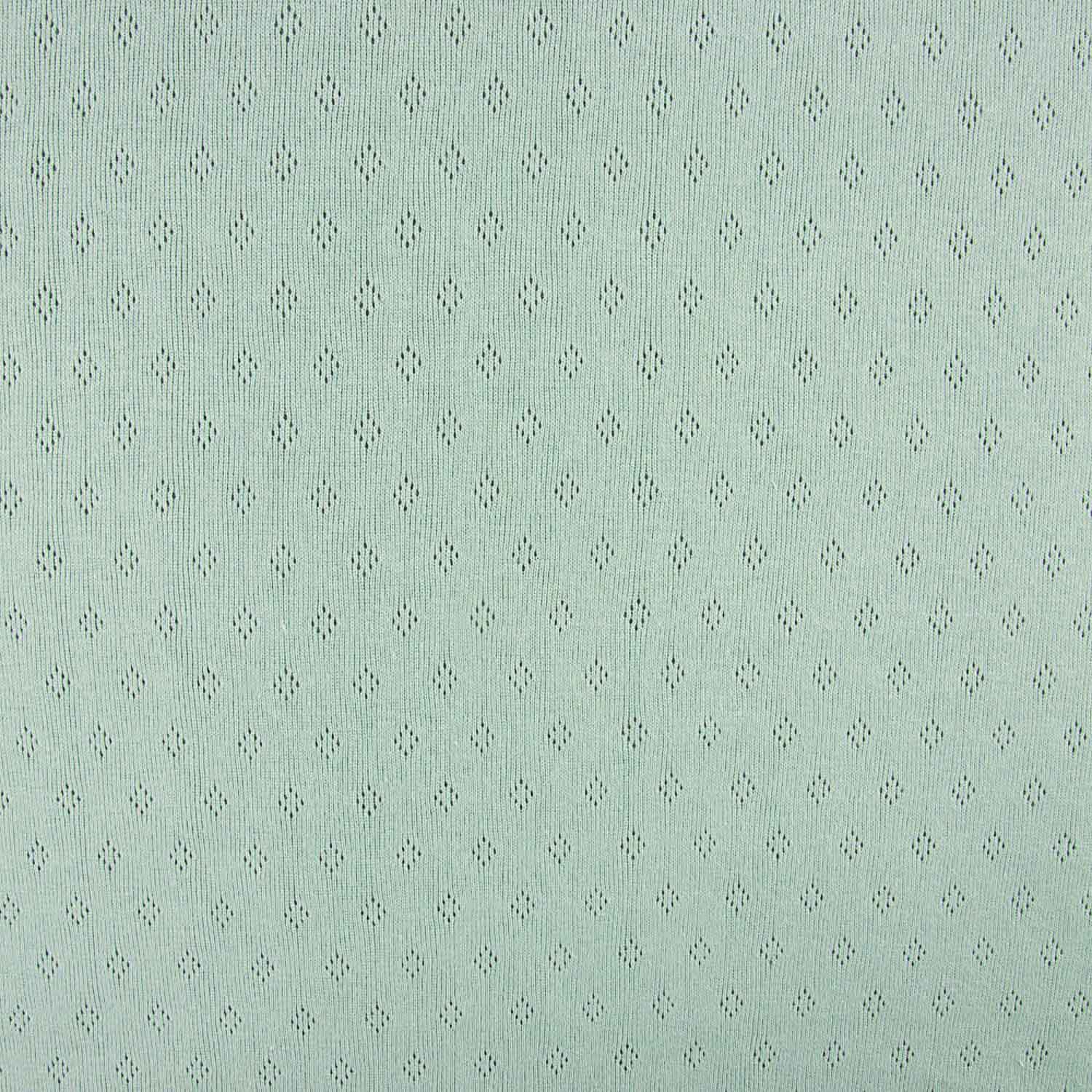 Remnant of sage green openwork knit fabric – various lengths x width 140 cm - Ribes y Casals