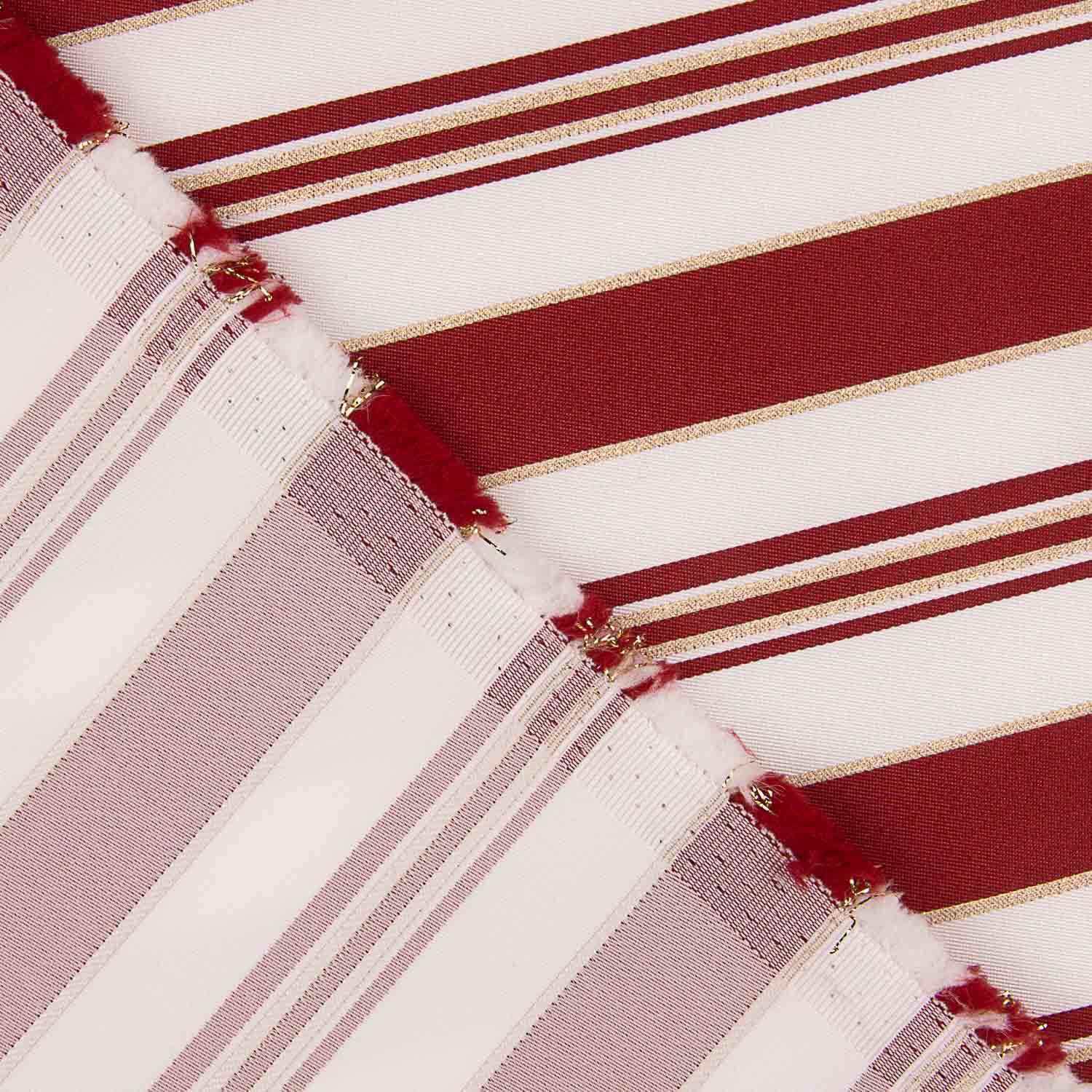 Plain polyester with burgundy and gold lurex stripes - Ribes y Casals