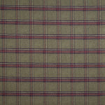 Cotton canvas with linen fabric effect, Highlands Green Khaki checks - Ribes y Casals