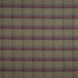 Cotton canvas with linen fabric effect, Highlands Green Khaki checks - Ribes y Casals