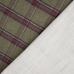 Cotton canvas with linen fabric effect, Highlands Green Khaki checks - Ribes y Casals