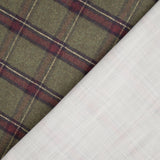 Cotton canvas with linen fabric effect, Highlands Green Khaki checks - Ribes y Casals