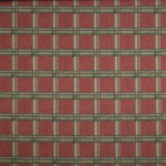 Cotton canvas with linen fabric effect, Highlands checks, maroon - Ribes y Casals