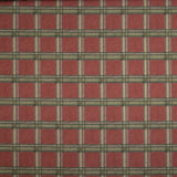 Cotton canvas with linen fabric effect, Highlands checks, maroon - Ribes y Casals