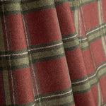 Cotton canvas with linen fabric effect, Highlands checks, maroon - Ribes y Casals
