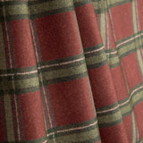 Cotton canvas with linen fabric effect, Highlands checks, maroon - Ribes y Casals