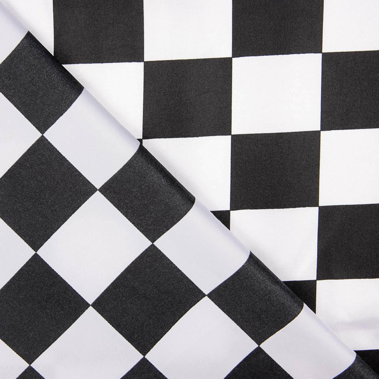 Black and White Checkered Carnival Satin - Ribes y Casals