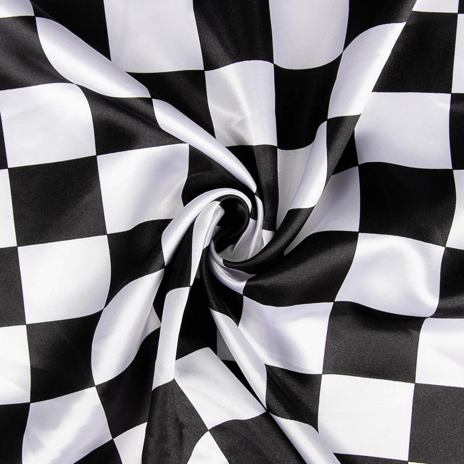 Black and White Checkered Carnival Satin - Ribes y Casals