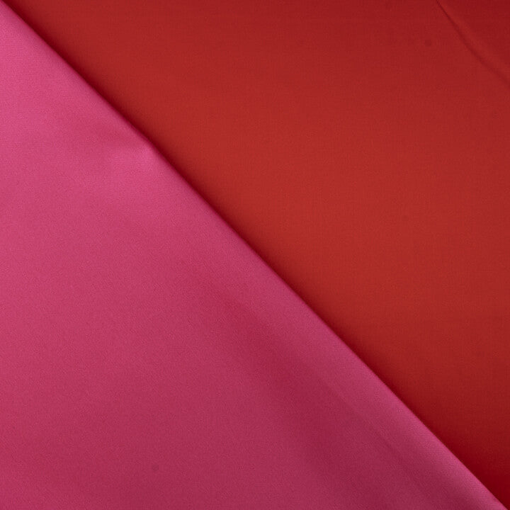 Reversible Mikado Satin in Red and Fuchsia - Ribes y Casals