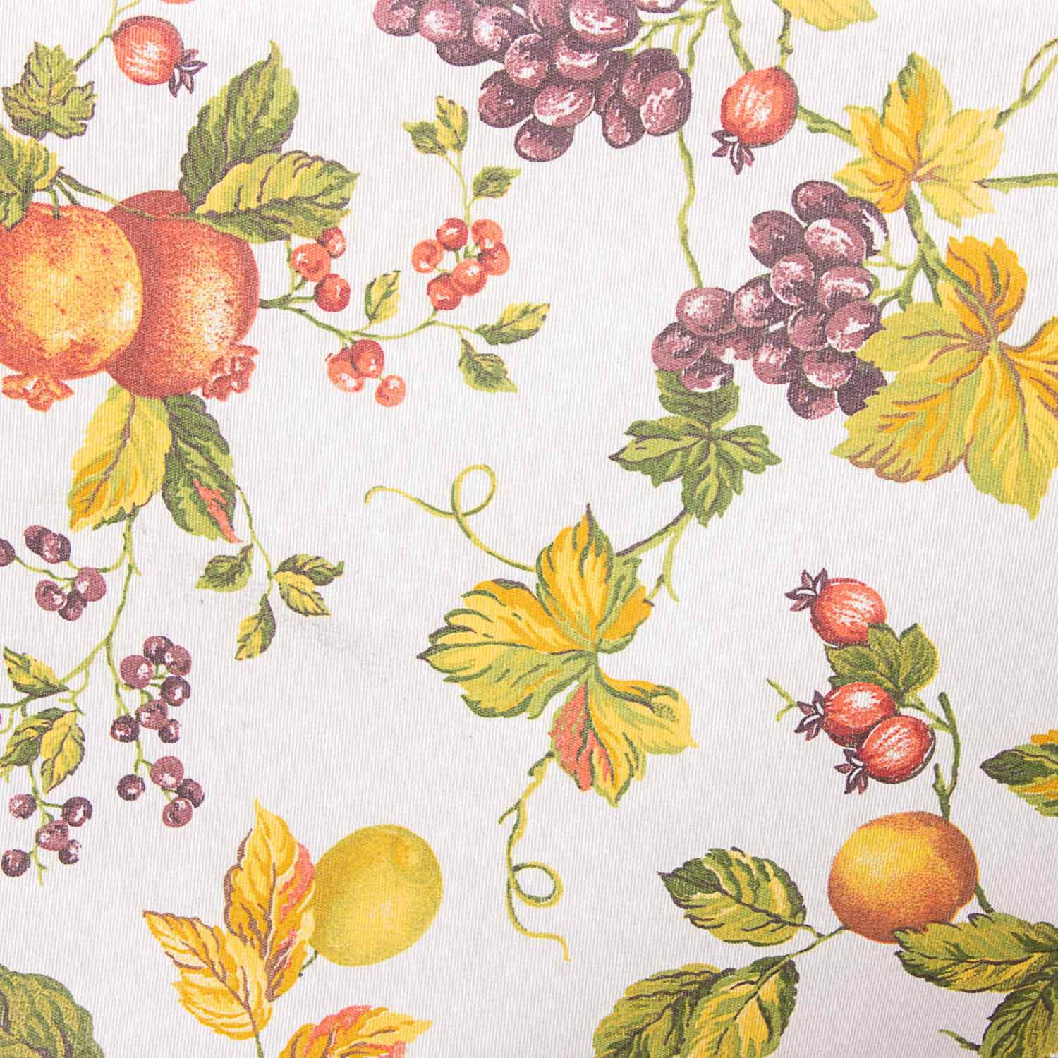 White Vintage Fruit-Print Linen Tablecloth - Ribes y Casals