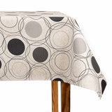 Grey and Black Geometric Circles Resin-Coated Tablecloth - Ribes y Casals