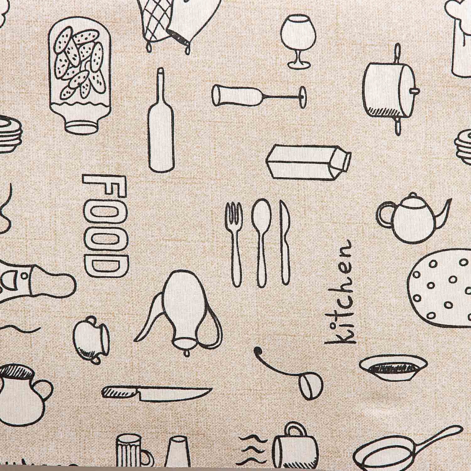 Resin-coated Kitchen Tablecloth Food Illustrated - Ribes y Casals