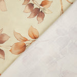 Cotton canvas with autumn leaves, beige - Ribes y Casals