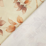 Cotton canvas with autumn leaves, beige - Ribes y Casals