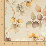 Cotton canvas with autumn leaves, beige - Ribes y Casals