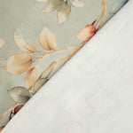 Cotton canvas with linen fabric effect: Autumn Leaves, Sage Green - Ribes y Casals