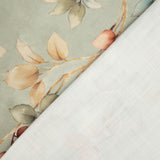 Cotton canvas with linen fabric effect: Autumn Leaves, Sage Green - Ribes y Casals