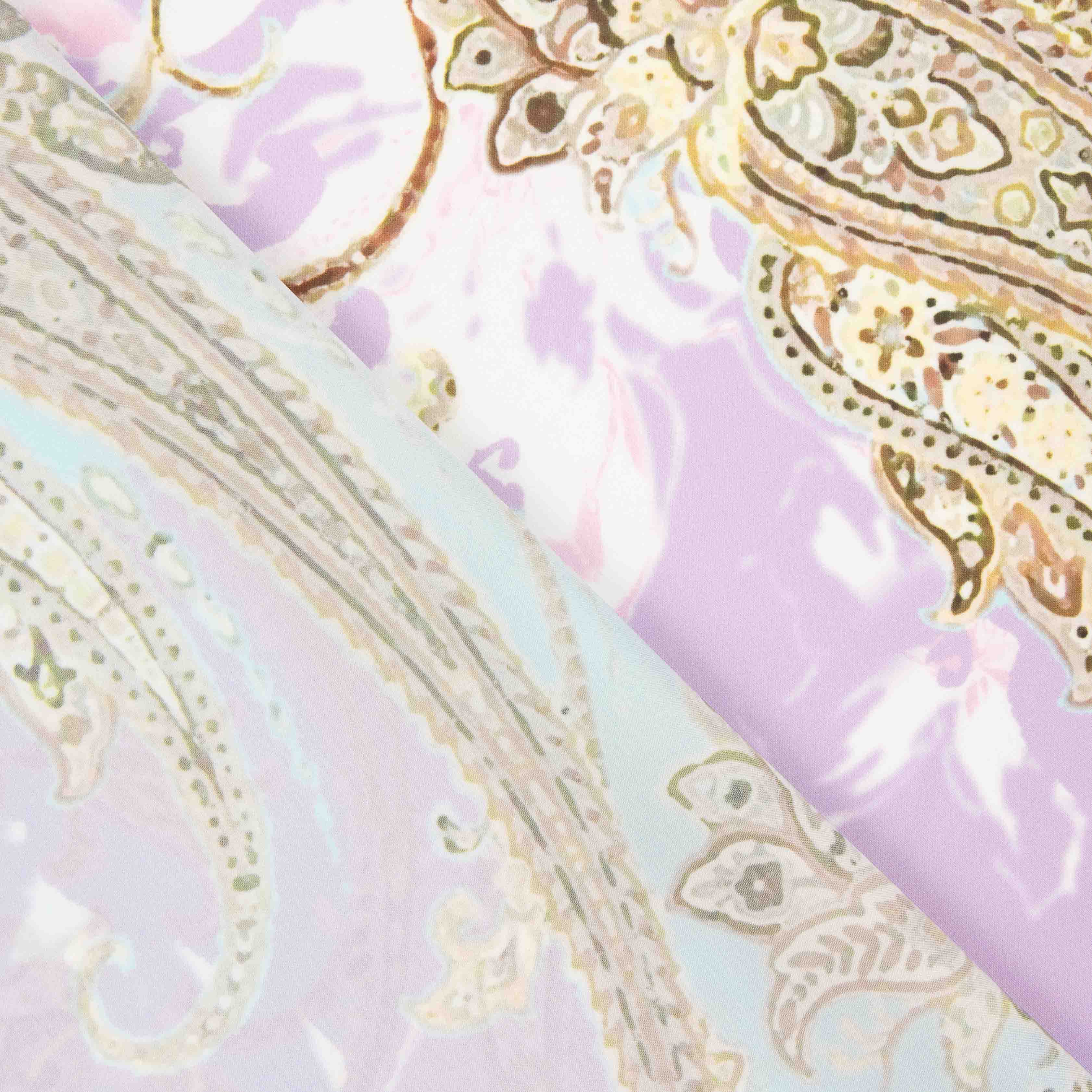 Lavender Cashmere print satin - Ribes y Casals