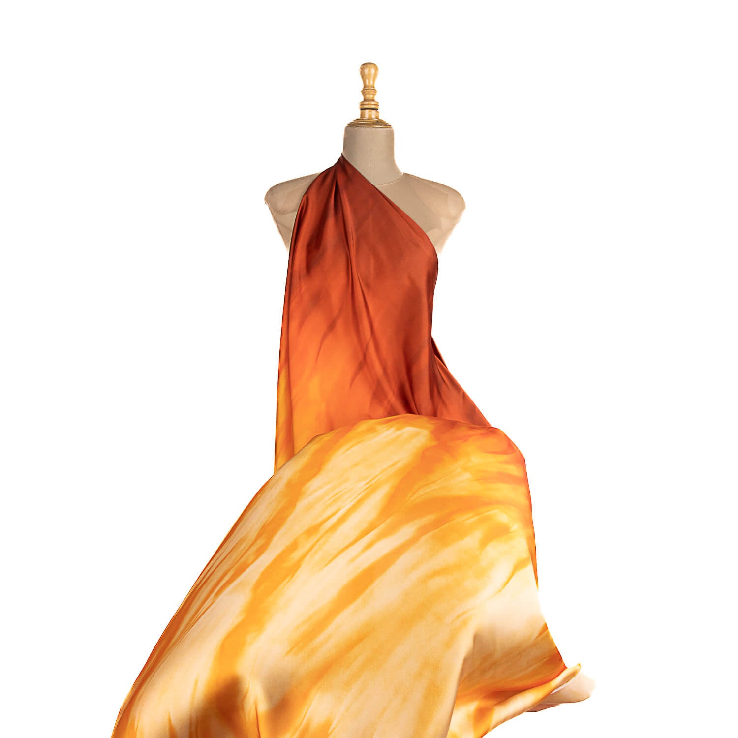 Orange satin print waterfall - Ribes y Casals