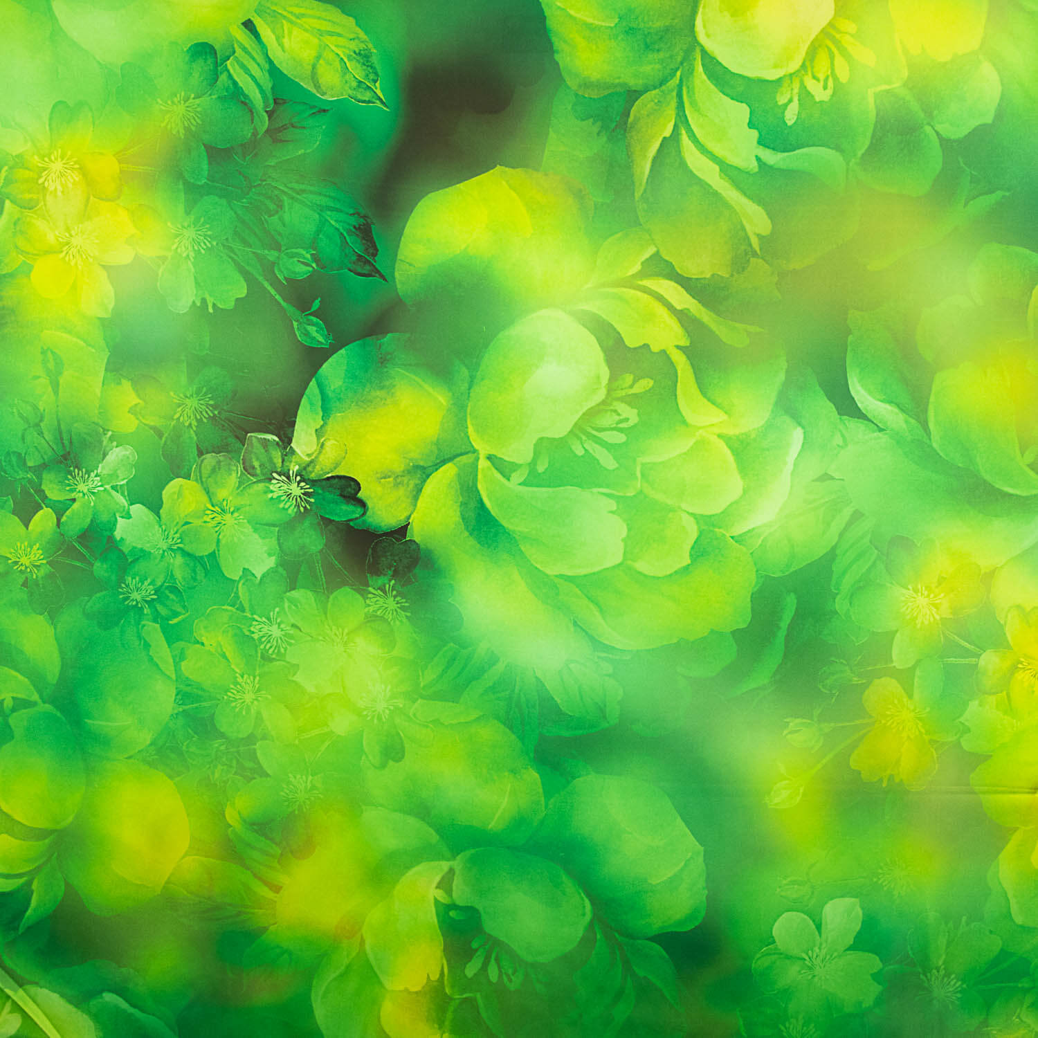 Flash Green printed satin - Ribes y Casals