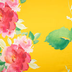 Yellow floral print satin - Ribes y Casals