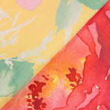 Yellow floral print satin - Ribes y Casals