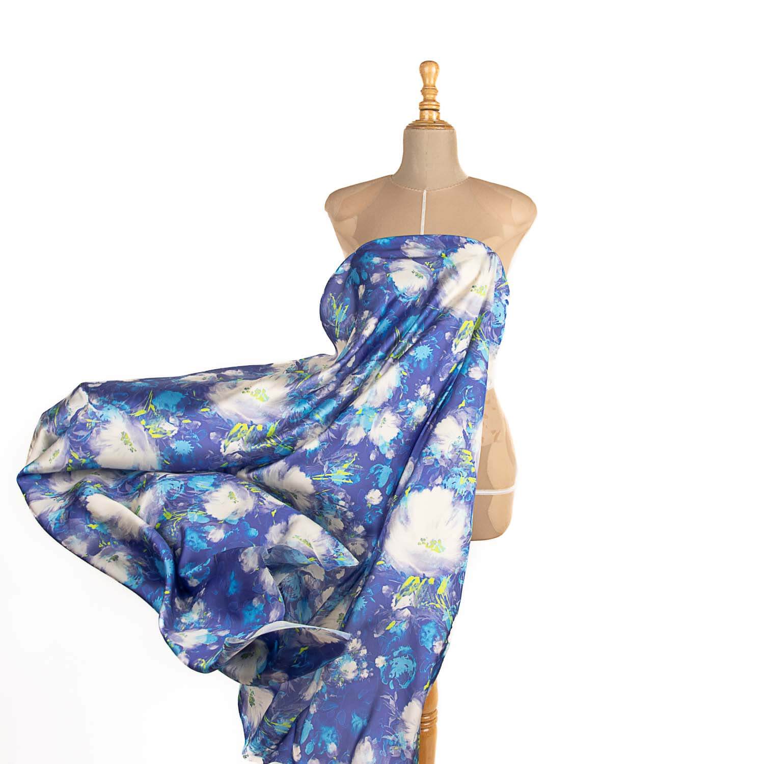 Blue Riga printed satin - Ribes y Casals