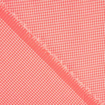 Fluorescent Coral Mini Checks Poplin - Ribes y Casals