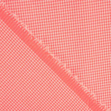 Fluorescent Coral Mini Checks Poplin - Ribes y Casals