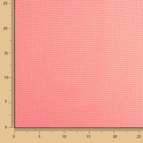 Fluorescent Coral Mini Checks Poplin - Ribes y Casals