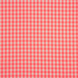Fluorescent Coral Checks Poplin - Ribes y Casals